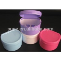 Dental denture storage box teeth container with net